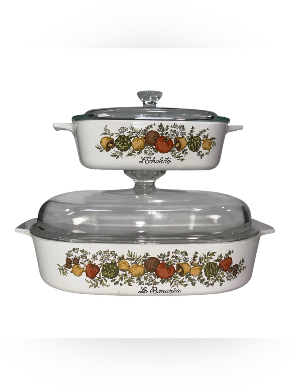 Vintage Corning Ware Spice of Life A-10-B & A-1-B Casserole Dishes with Lids